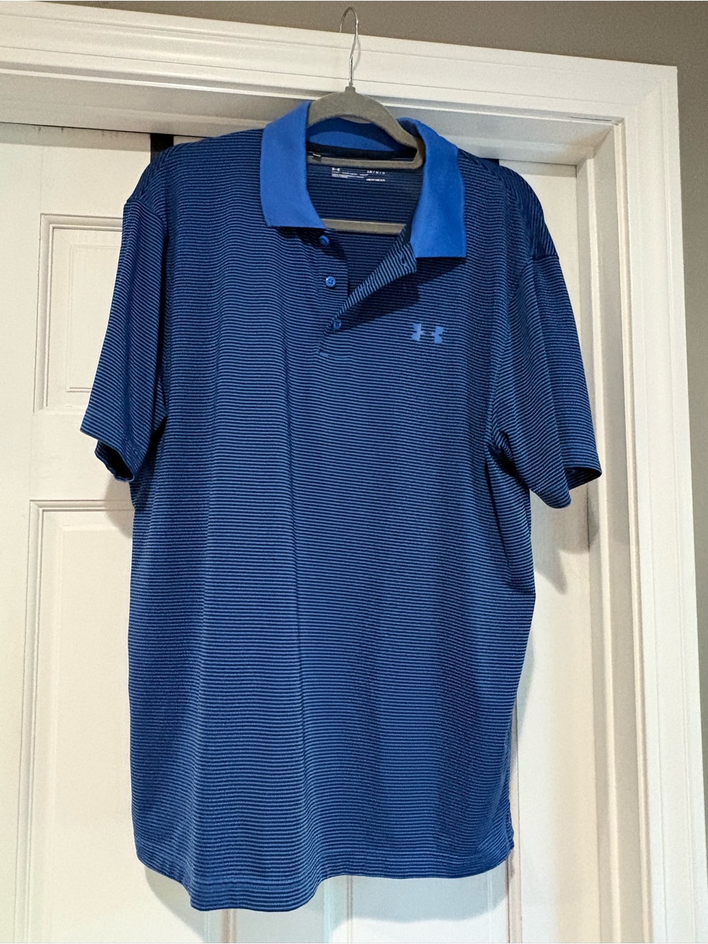 LG Men's Blue Striped Polo Shirt